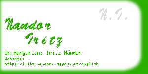 nandor iritz business card
