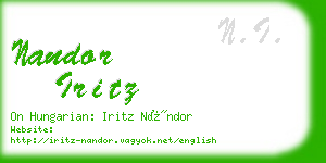 nandor iritz business card